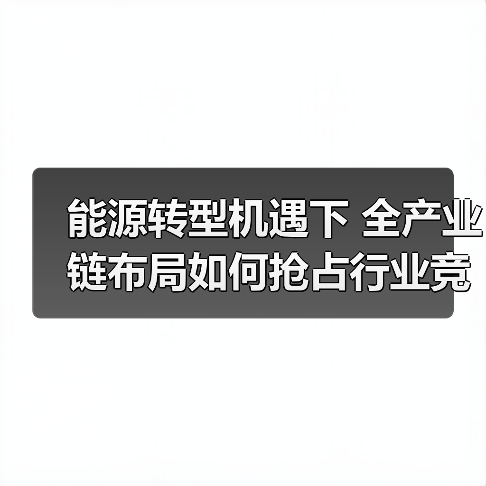 能源转型机遇下 全产业链布局如何抢占行业竞争高地(图3) 能源转型机遇下 全产业链布局如何抢占行业竞争高地(图3)